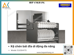 Kệ chén bát đĩa di động đa năng Eurogold EUI304170 - 700mm - Inox 304 (màu xám)